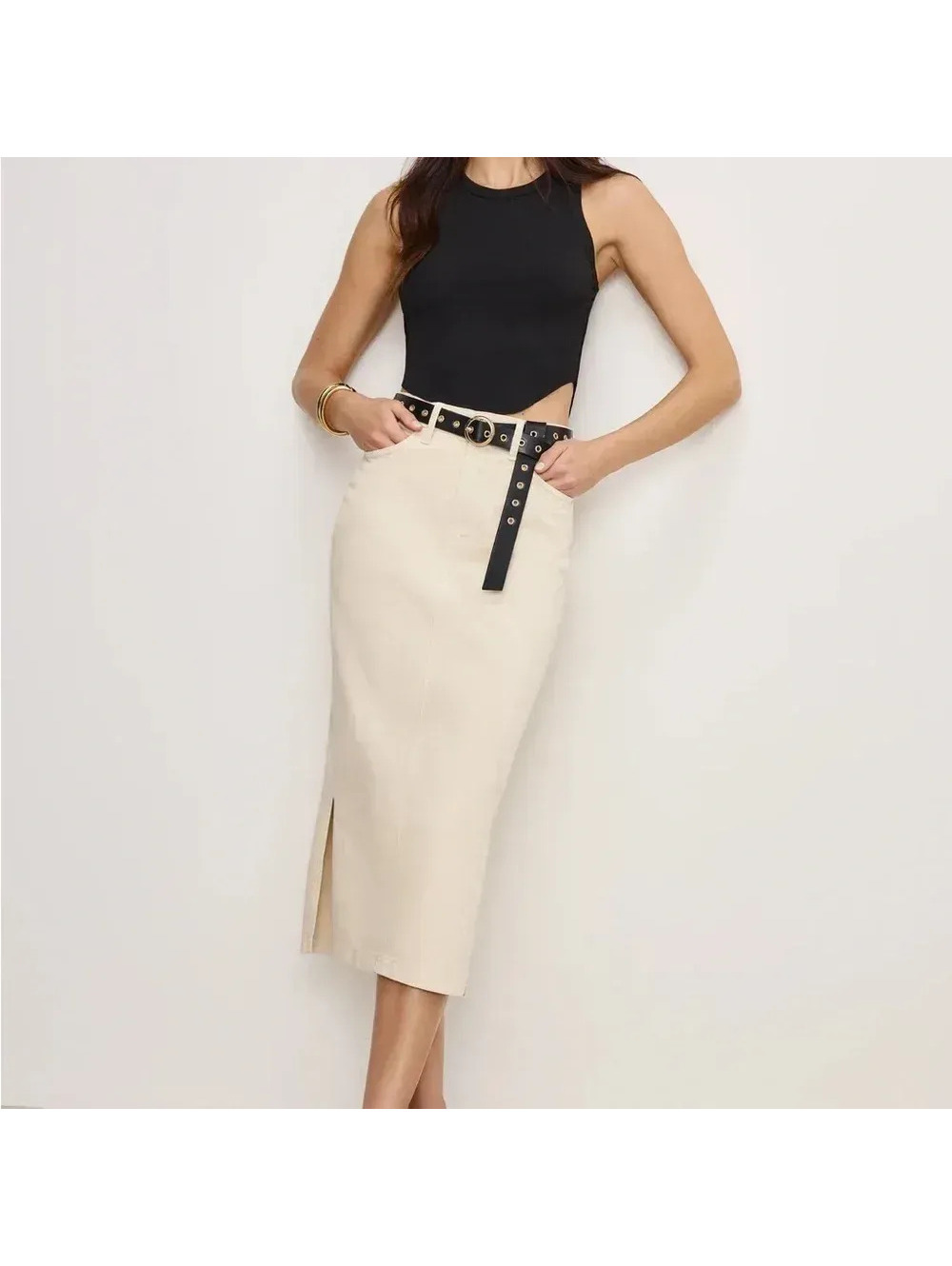 Good American NWT Denim Midi Skirt - Size 20 Plus - MSRP $159